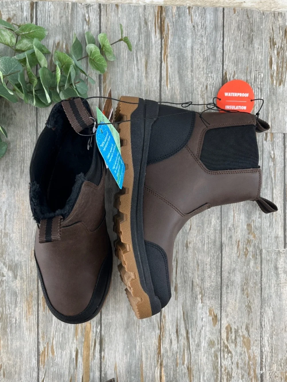 Men's Chelsea Snow Boots Winter Shoes Size 8